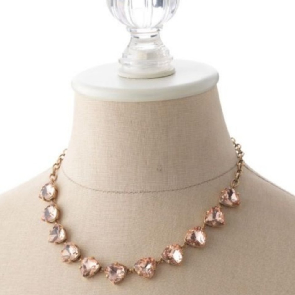 Stella & Dot Peach Rose Somervell Crystal Necklace